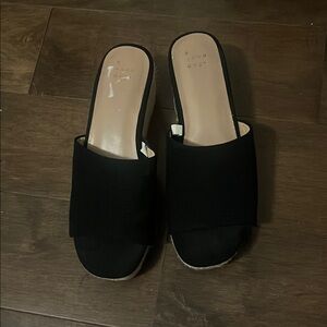 A New Day 
Black Slide Sandals